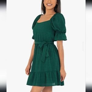 Speechless Puff Sleeve Fit Flare Dress